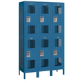 Salsbury Industries Wardrobe Locker, 45" W, 18" D, 78" H, (3) Wide, (6) Openings, Blue 82368BL-U